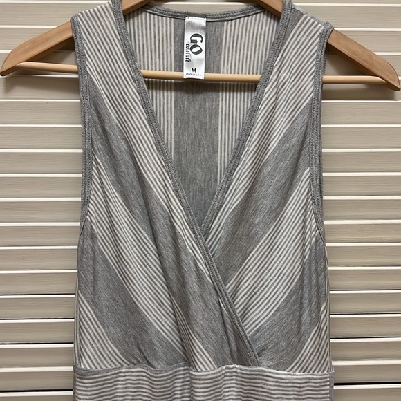 Go Couture Striped Maxi Dress in Grey Colorblock - Picture 4 of 17